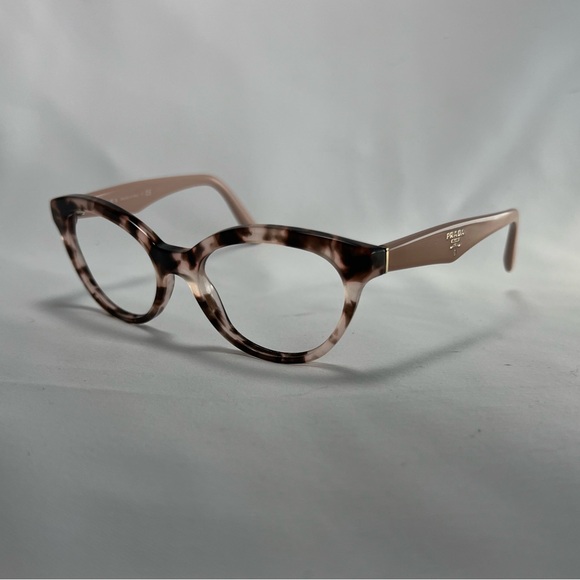 Prada Round Pale Pink & Brown Tortoise Eyeglasses - Frames only - Picture 3 of 7
